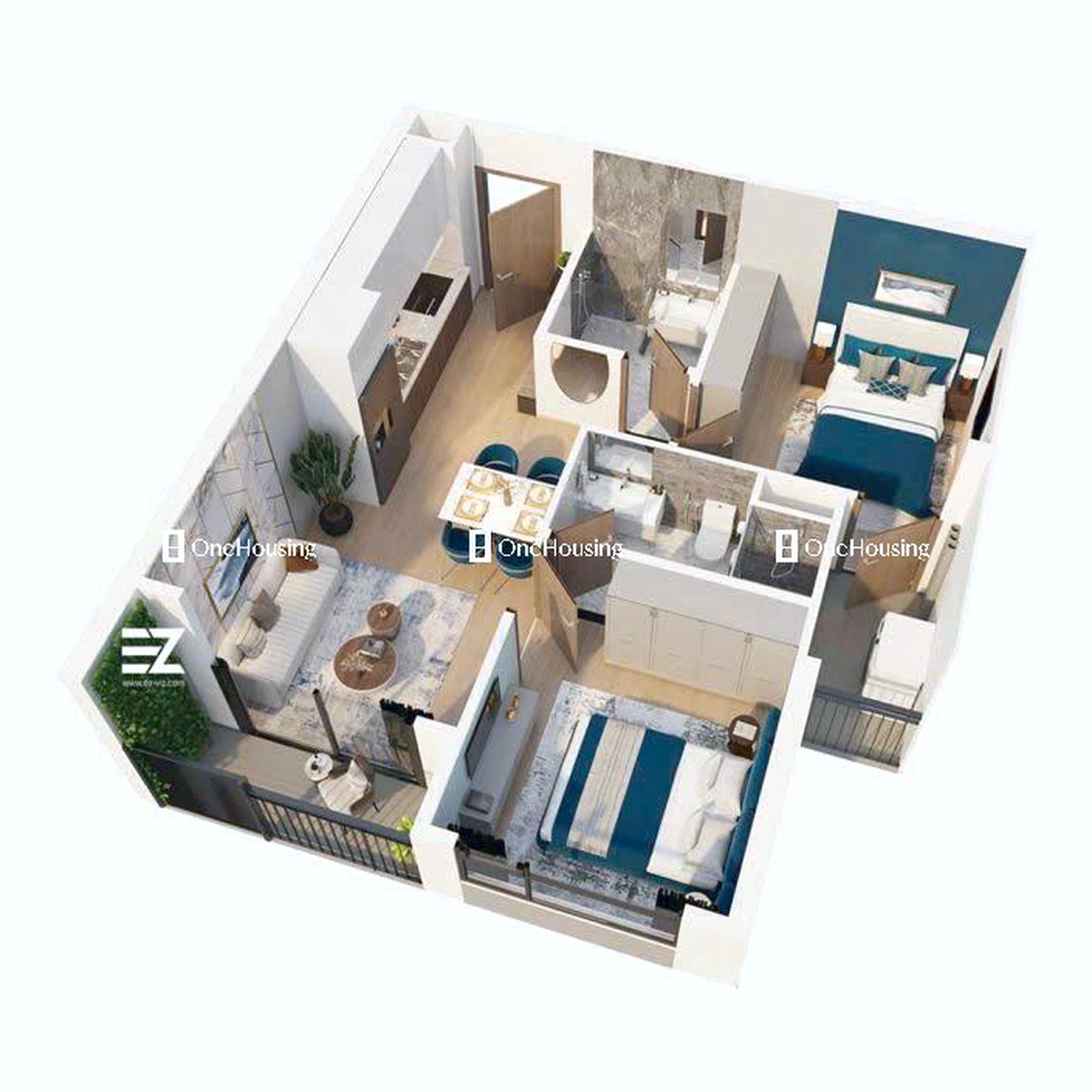 Căn 2PN toà ZR2 - The Zurich - Vinhomes Ocean Park