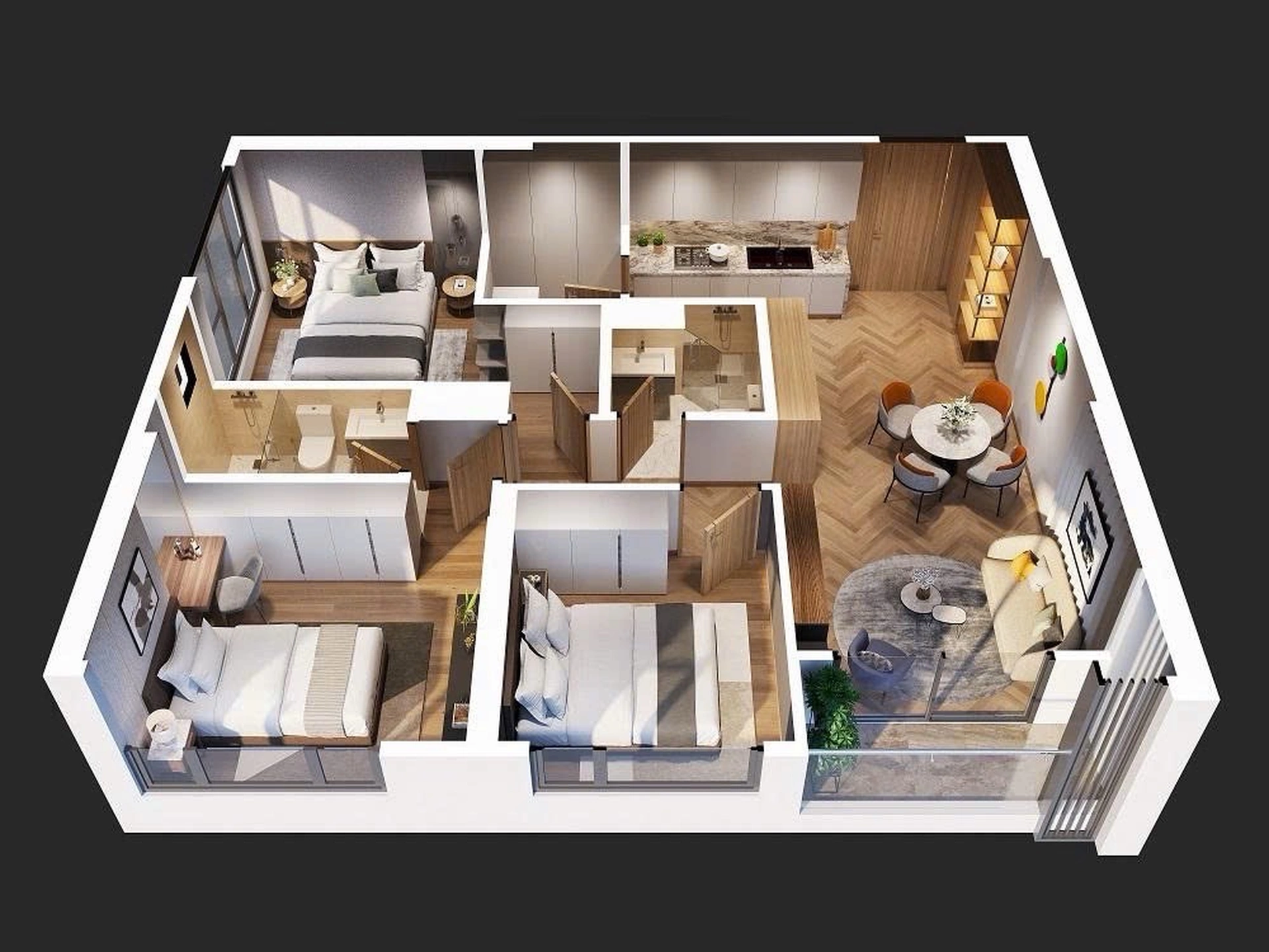 Căn 3PN toà M1 - Miami - Masteri Waterfront