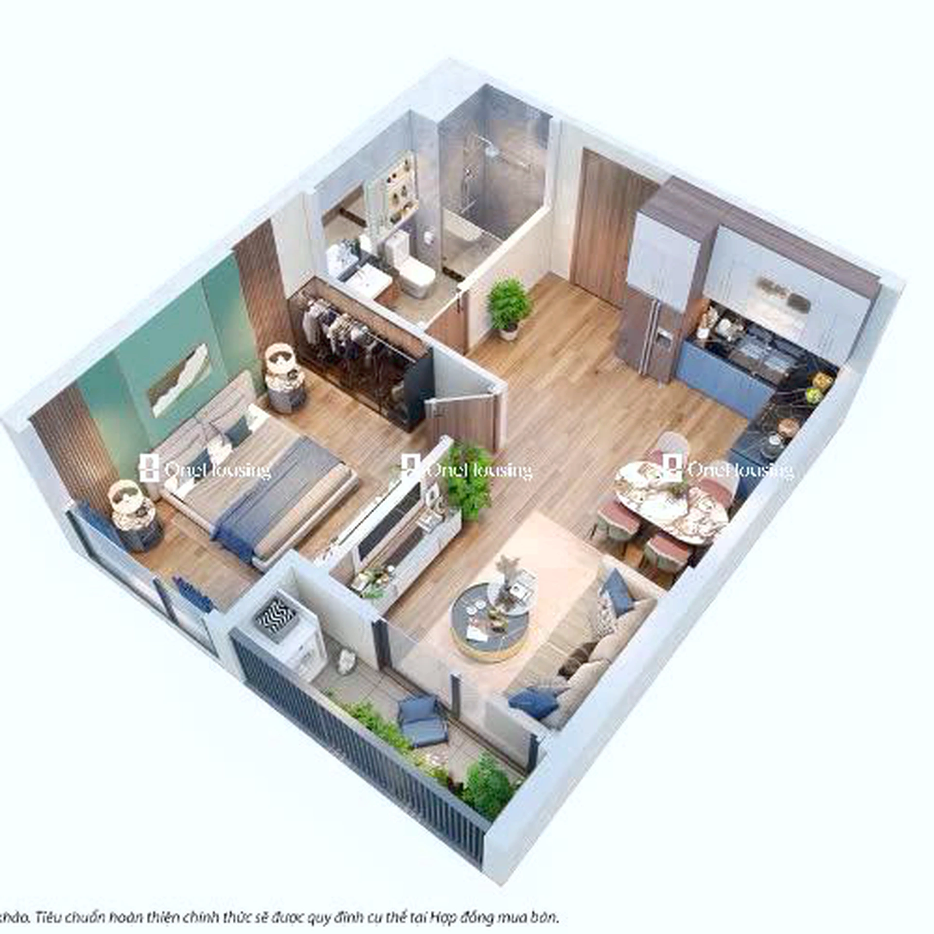 Căn 1PN toà R1.02 - The Zenpark - Vinhomes Ocean Park