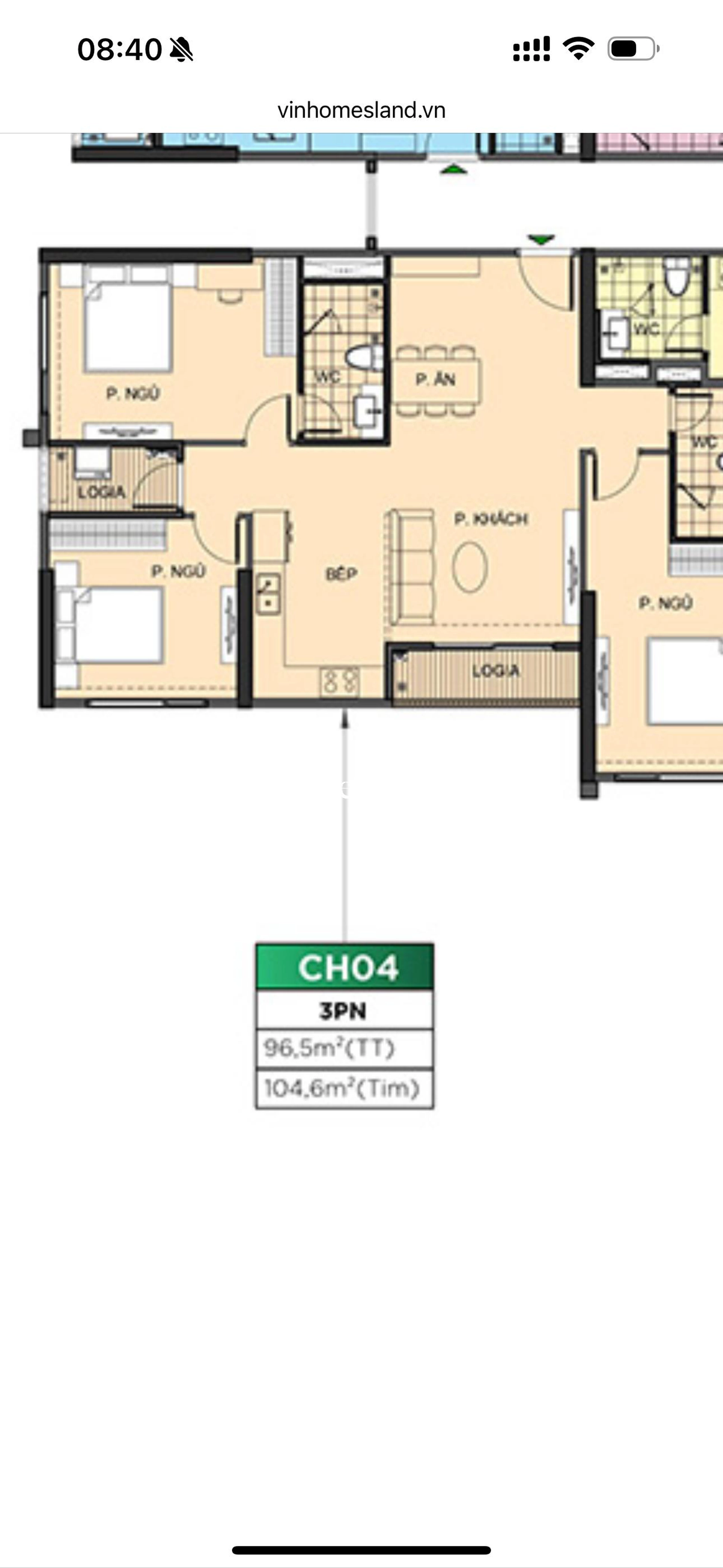 Căn 3PN toà ZR3 - The Zurich - Vinhomes Ocean Park