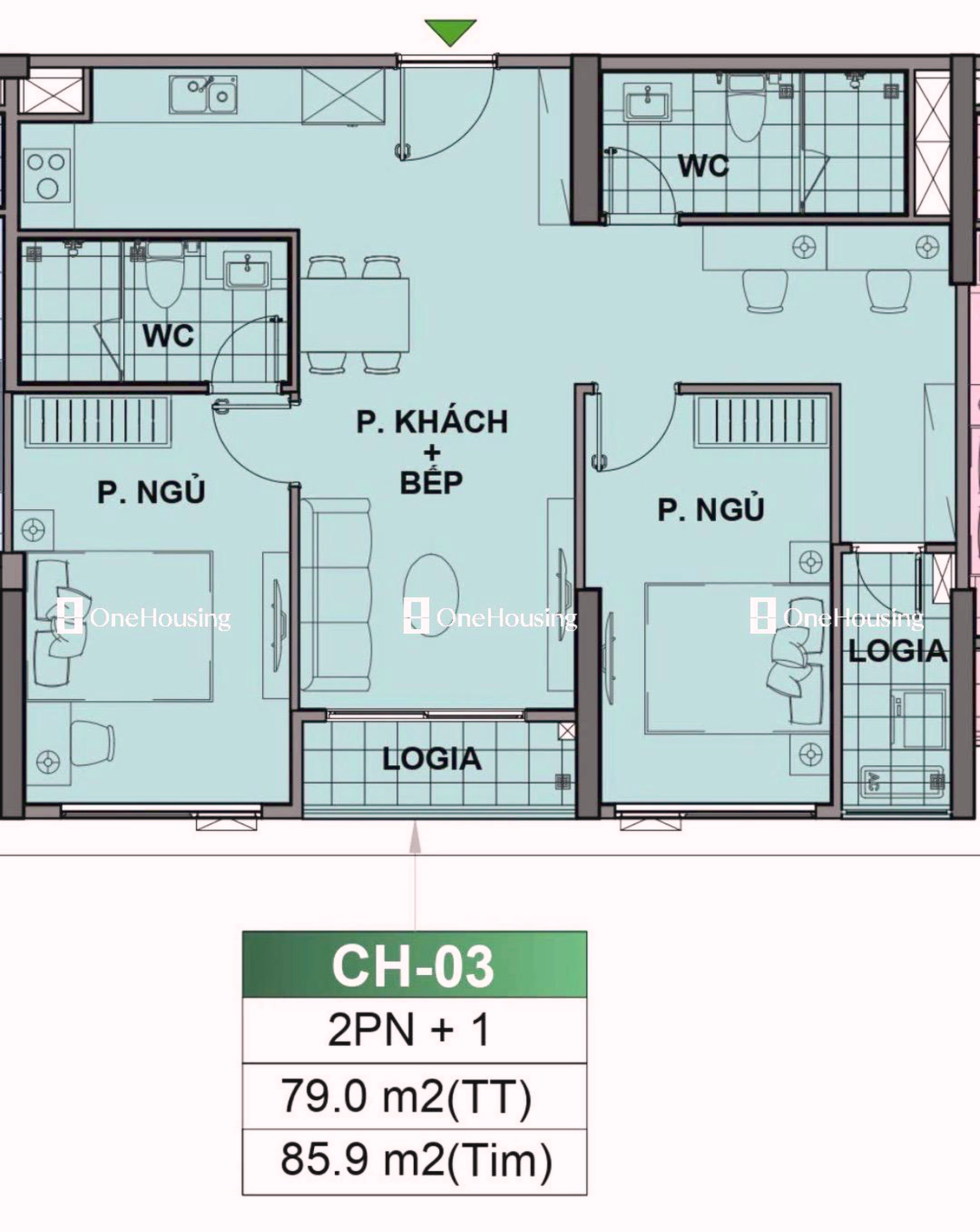 Căn 2PN+ toà BE3 - The Beverly - Vinhomes Ocean Park