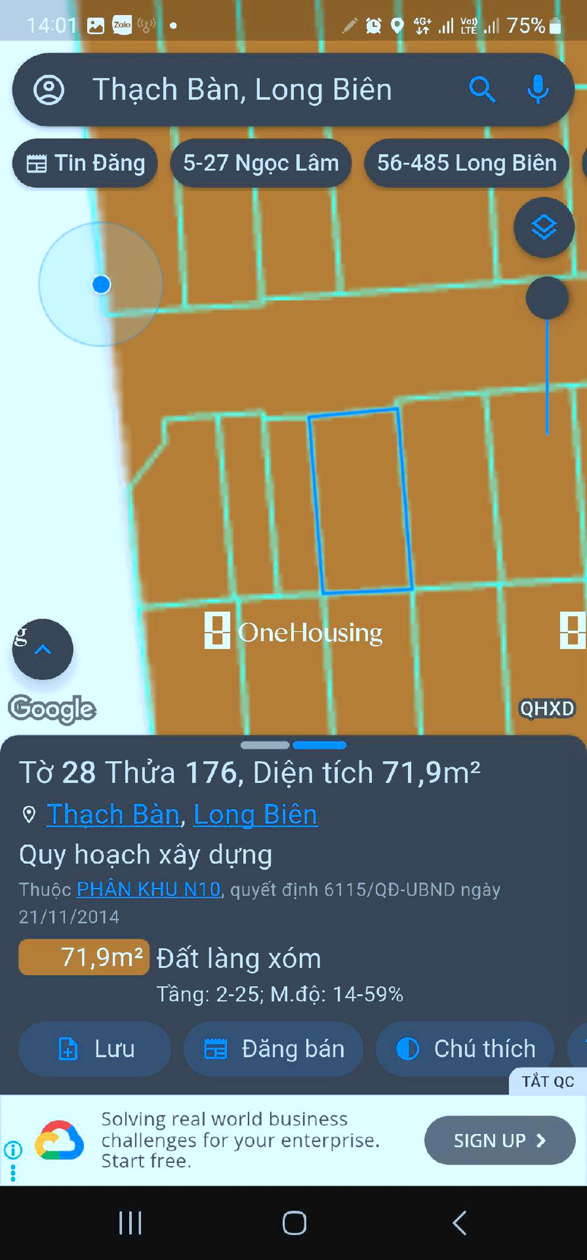 Nhà mặt ngõ cách Thạch Bàn 130m, P. Long Biên, Q. Long Biên, TP. Hà Nội