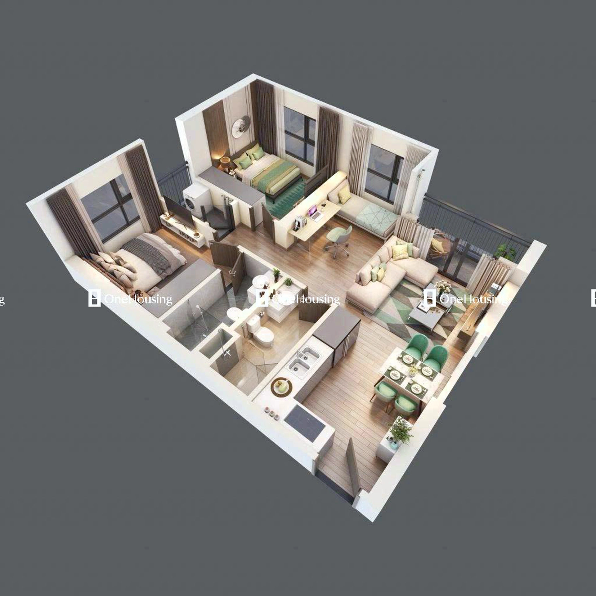 Căn 2PN toà GS5 - The Miami - Vinhomes Smart City