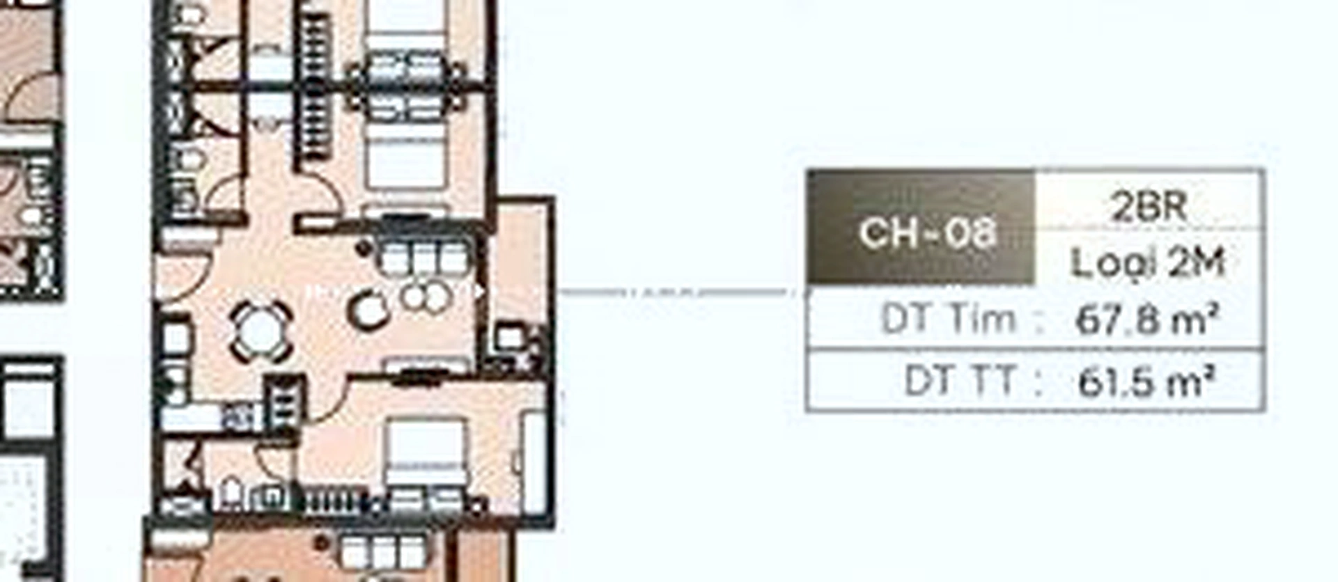 Căn 2PN toà L1 - Masteri Lakeside
