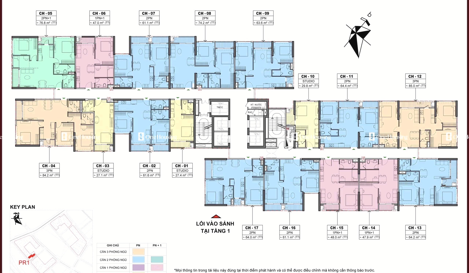 Căn 2PN+ toà PR1 - The Paris - Vinhomes Ocean Park