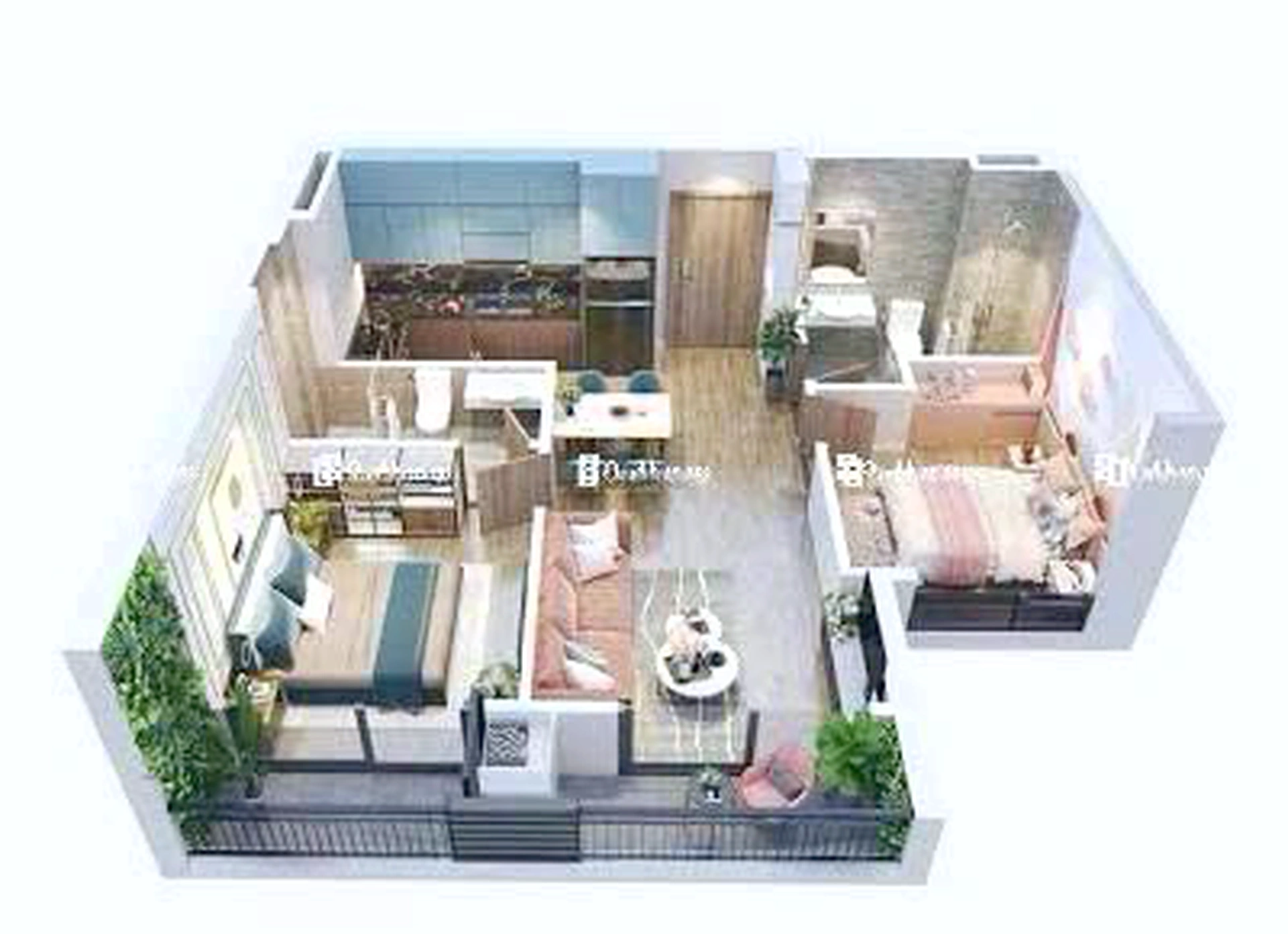 Căn 2PN toà G1 - The Residence - Vinhomes Green Bay