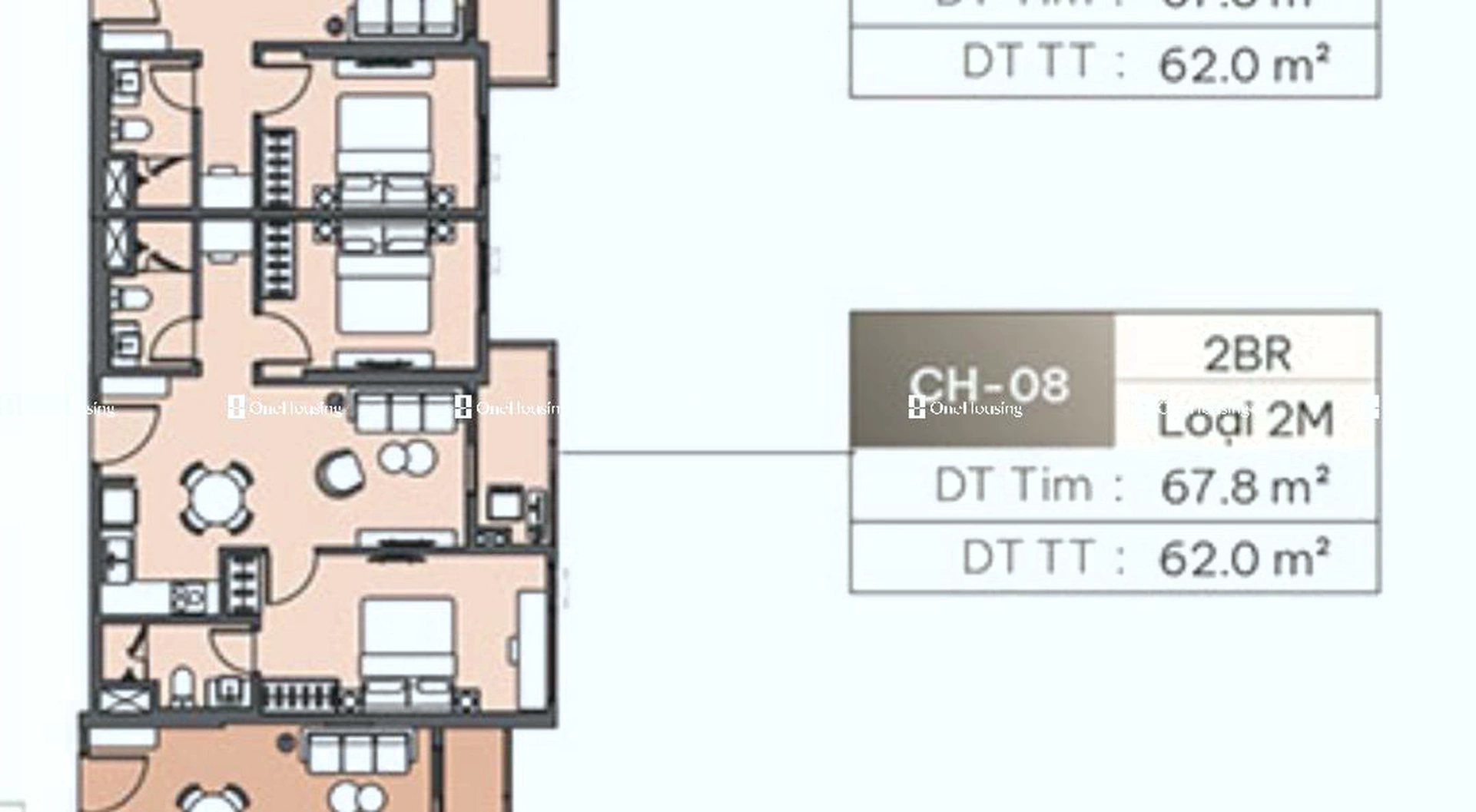 Căn 2PN toà L1 - Masteri Lakeside