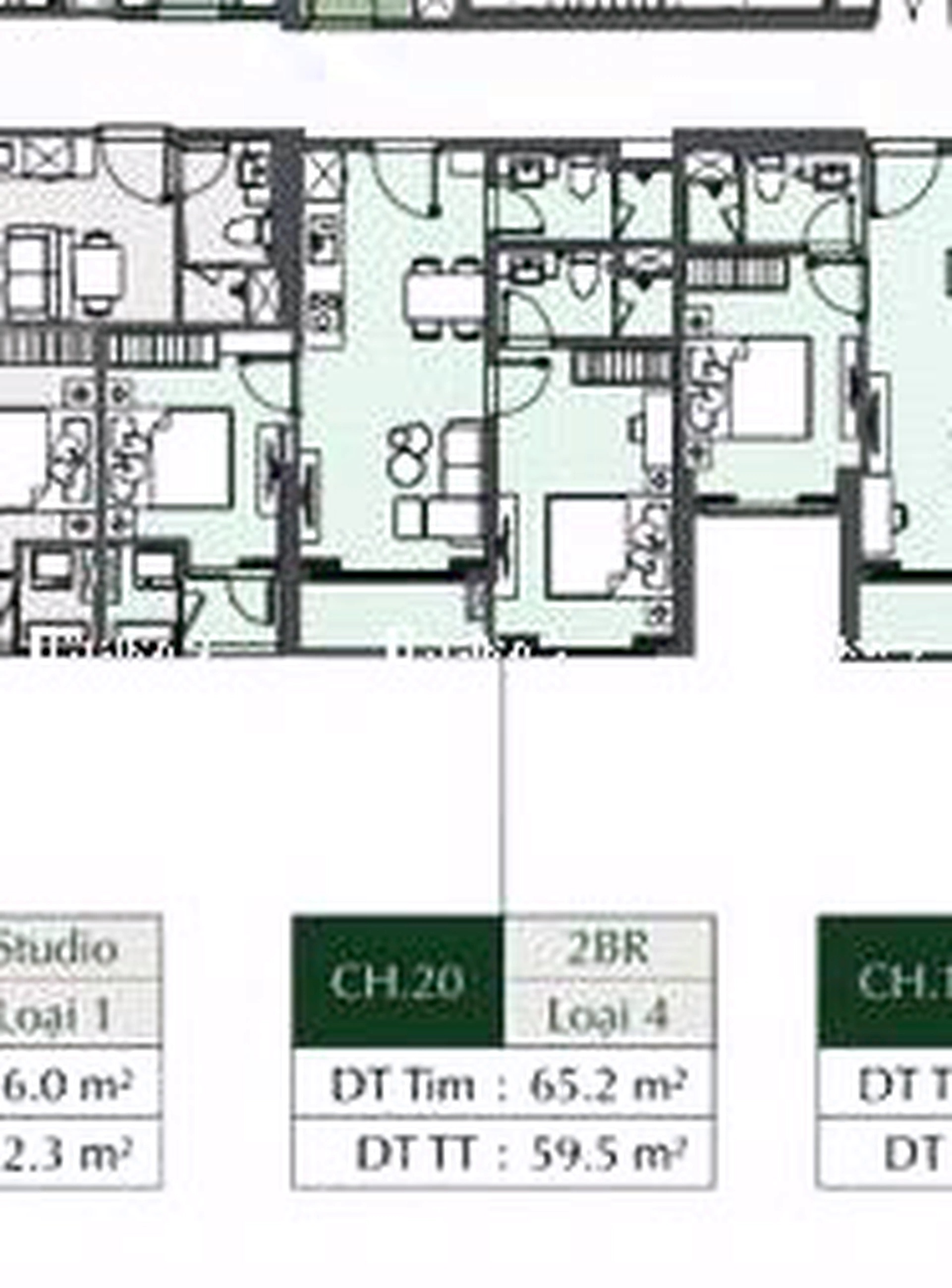 Căn 2PN toà A3 - Lumière Evergreen