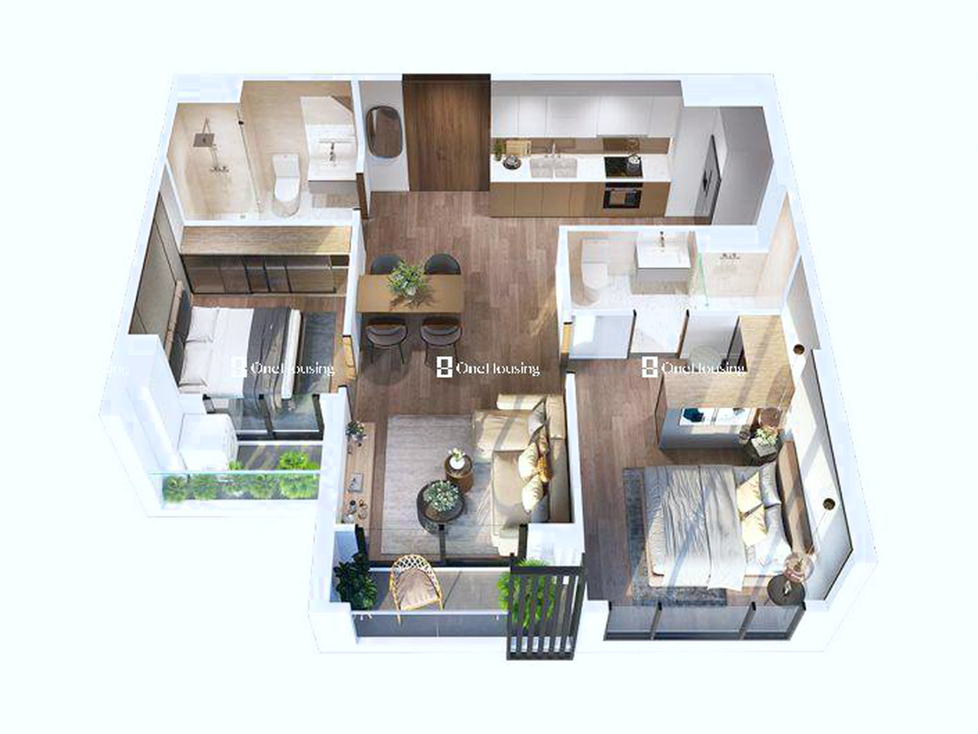 Căn 2PN toà H2 - Hawaii - Masteri Waterfront