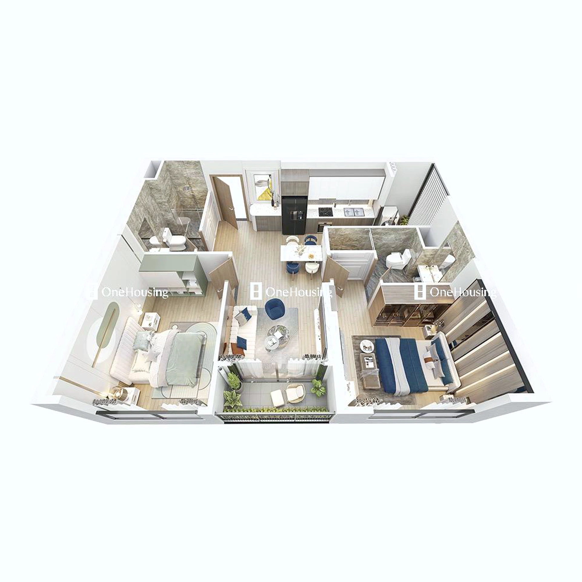 Căn 2PN toà ZR2 - The Zurich - Vinhomes Ocean Park