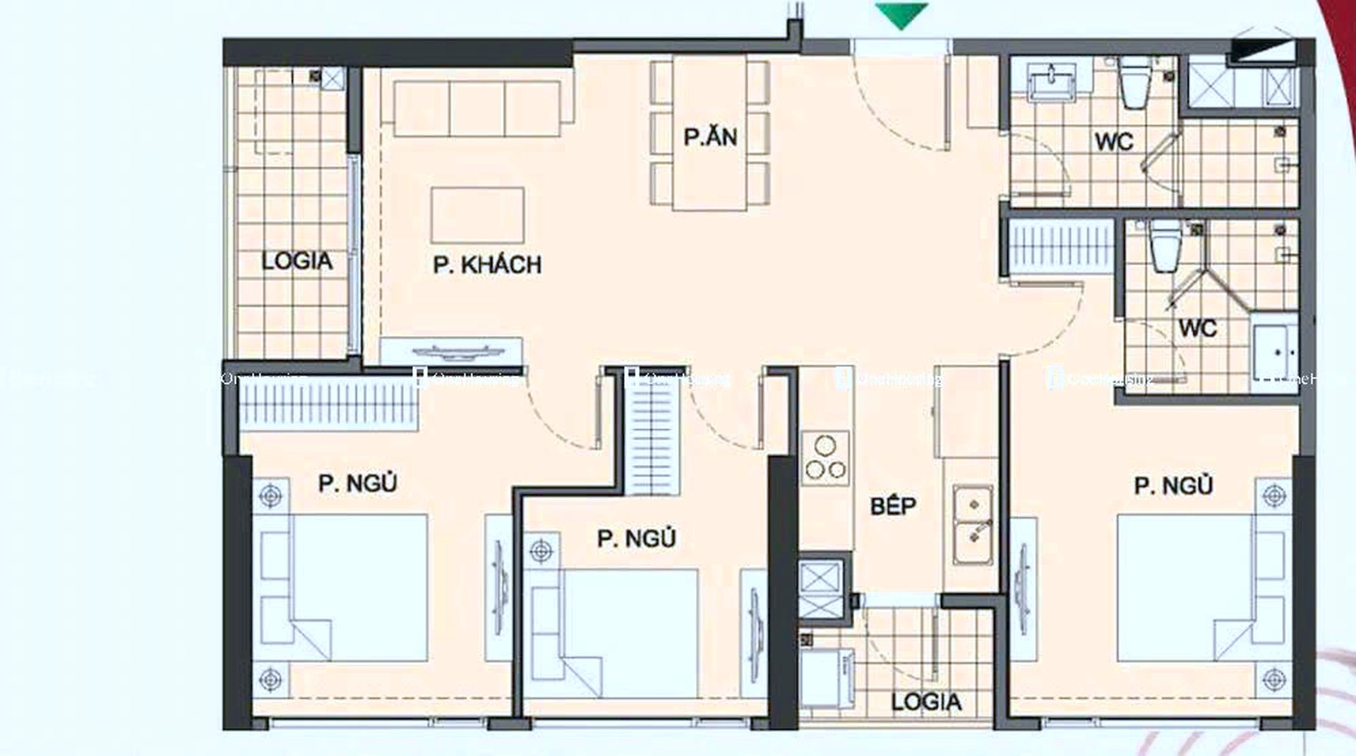 Căn 3PN toà TK2 - The Tonkin - Vinhomes Smart City