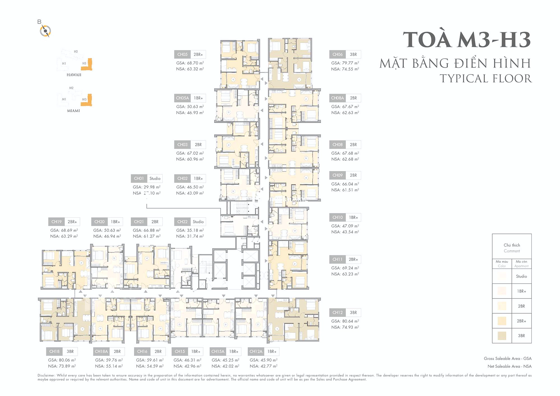 Căn 2PN toà H3 - Hawaii - Masteri Waterfront