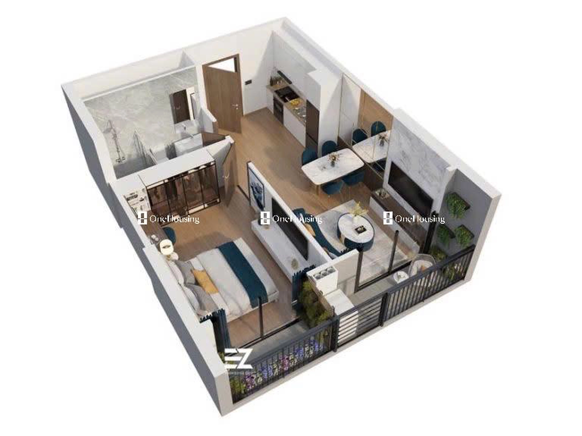 Căn 1PN+ toà ZR2 - The Zurich - Vinhomes Ocean Park