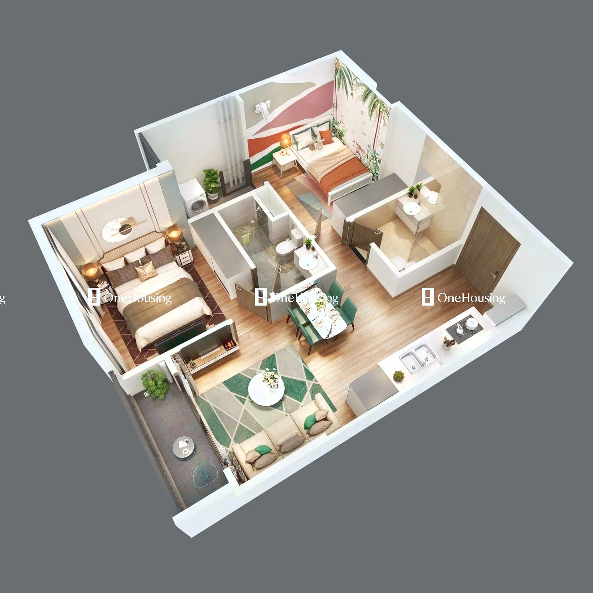 Căn 2PN toà PR1 - The Paris - Vinhomes Ocean Park